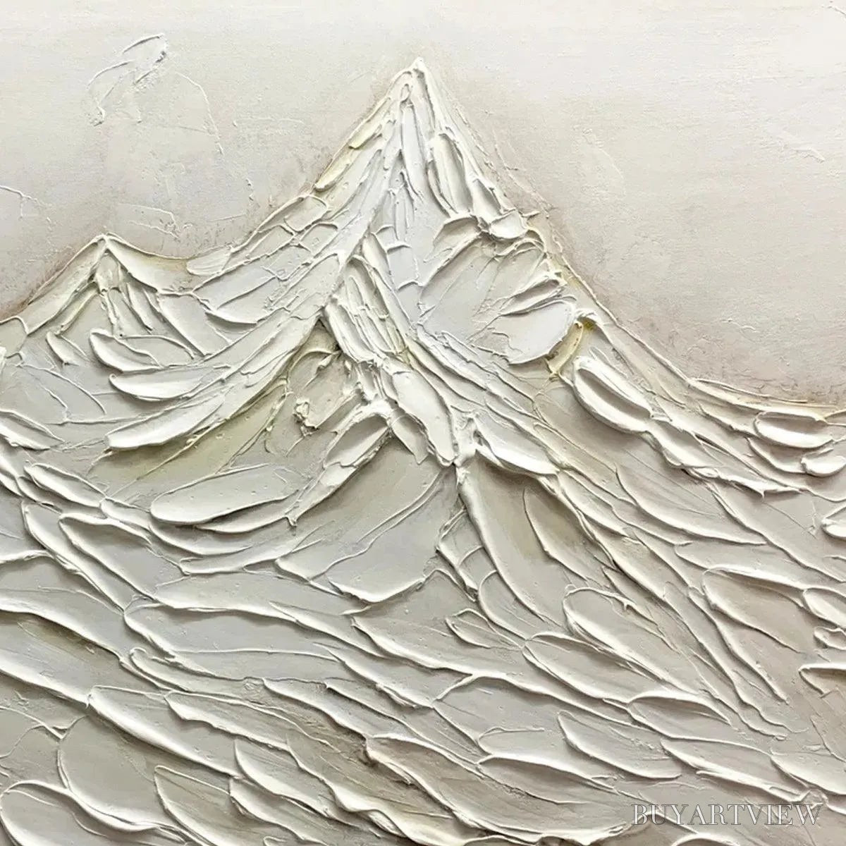 ARTOVITAS White Mountains – Textured Minimalist Abstract Mountain Painting in White - image 5