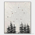 ARTOVITAS Alpine Ski – Textured Minimalist Ski Scene Painting in Black and White - image 1