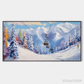ARTOVITAS Snowy Slopes – Panoramic Ski Resort Landscape Painting - image 1