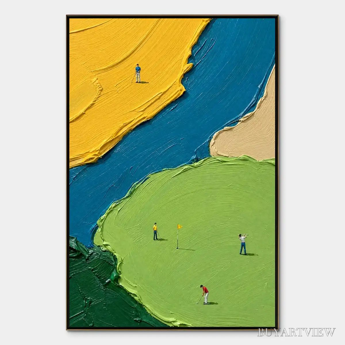 ARTOVITAS Sunlit Figures – Bold Color Field People Painting - image 1