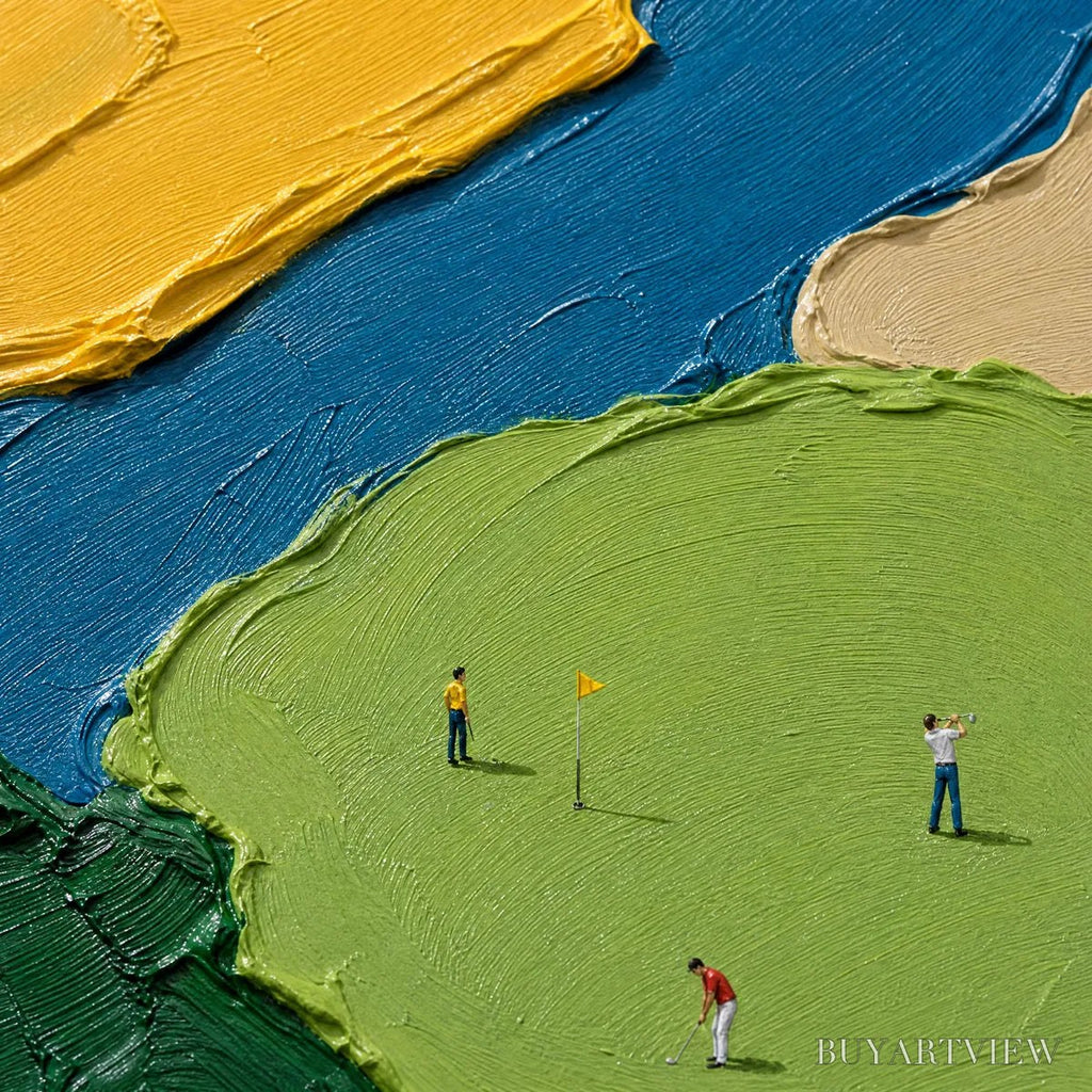 ARTOVITAS Sunlit Figures – Bold Color Field People Painting - image 3