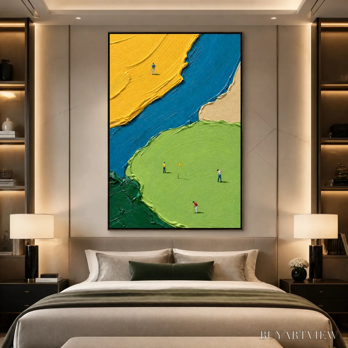 ARTOVITAS Sunlit Figures – Bold Color Field People Painting - image 4