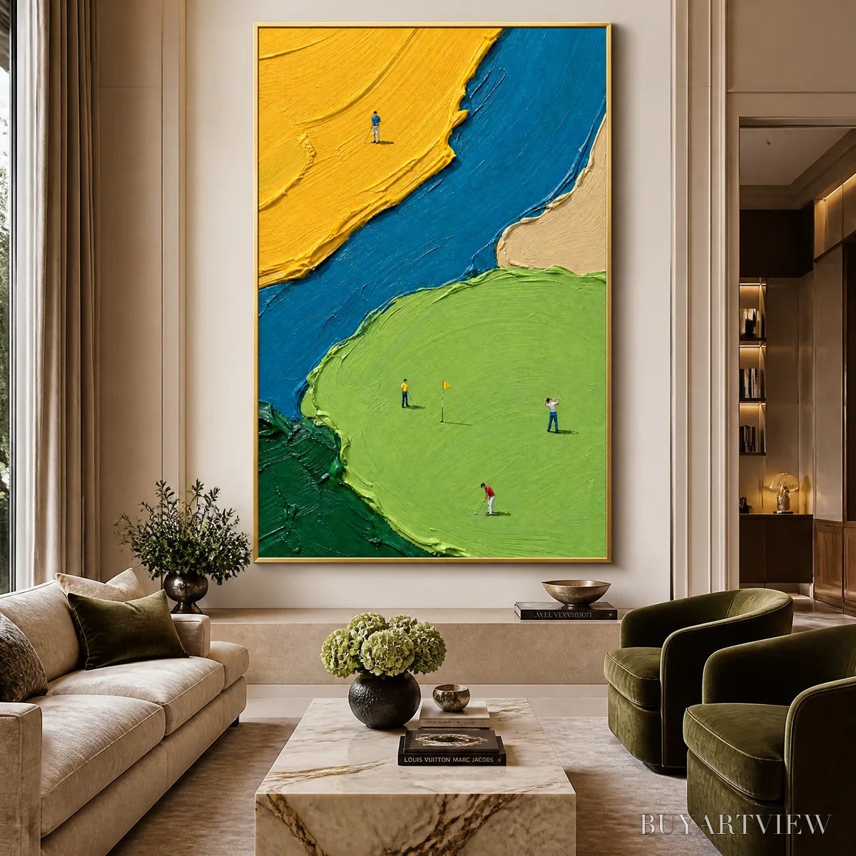 ARTOVITAS Sunlit Figures – Bold Color Field People Painting - image 5