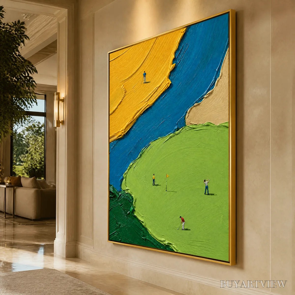 ARTOVITAS Sunlit Figures – Bold Color Field People Painting - image 6