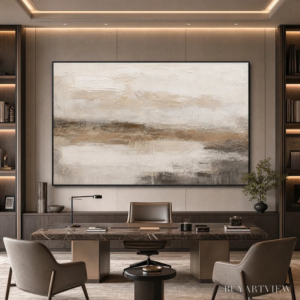 ARTOVITAS Earthen Calm – Textured Wabi Sabi Abstract Landscape Painting - image 2