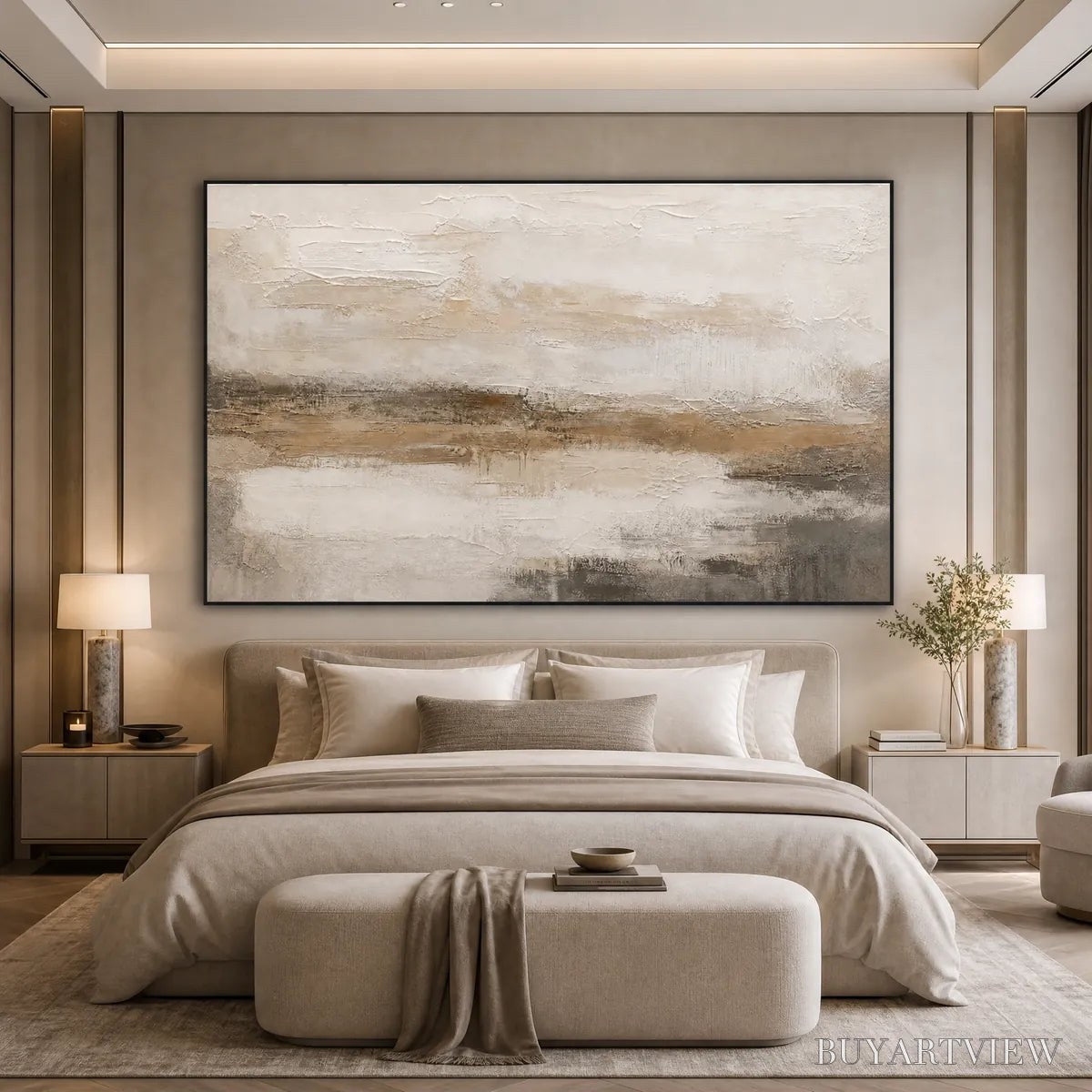 ARTOVITAS Earthen Calm – Textured Wabi Sabi Abstract Landscape Painting - image 5