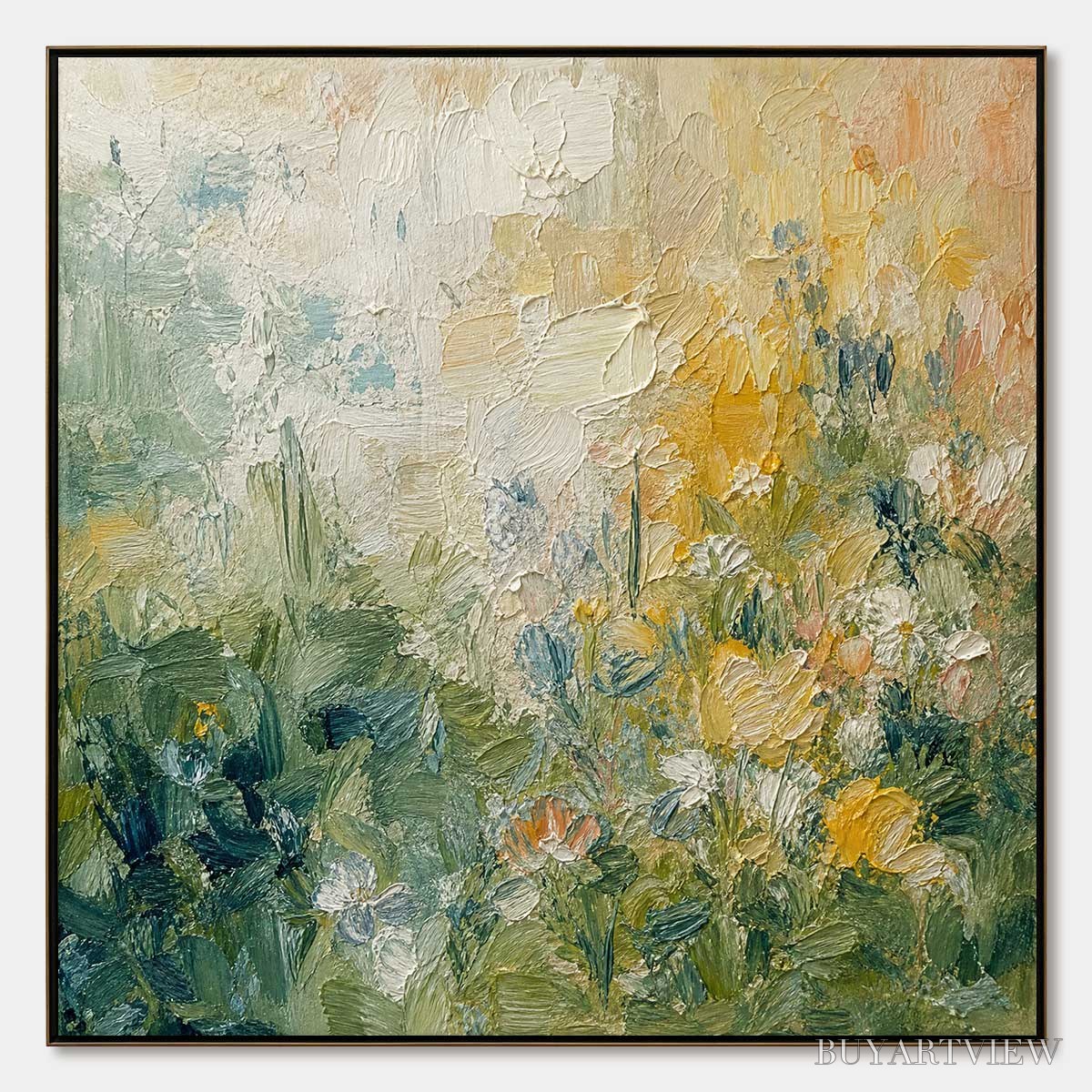ARTOVITAS Meadow'S Embrace – Textured Impasto Painting of a Wildflower Field - image 1