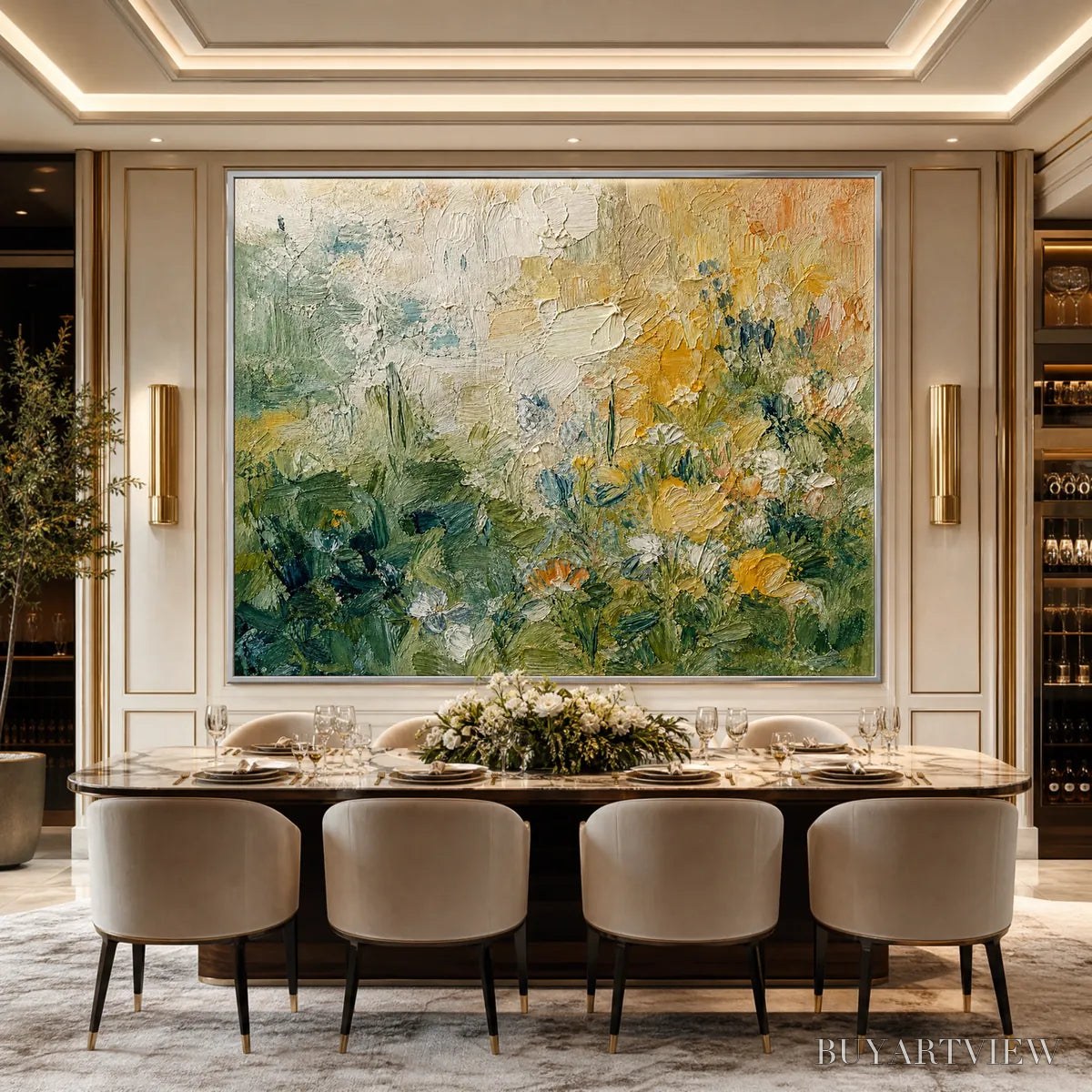 ARTOVITAS Meadow'S Embrace – Textured Impasto Painting of a Wildflower Field - image 2