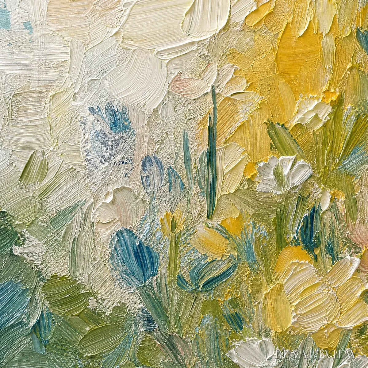 ARTOVITAS Meadow'S Embrace – Textured Impasto Painting of a Wildflower Field - image 3