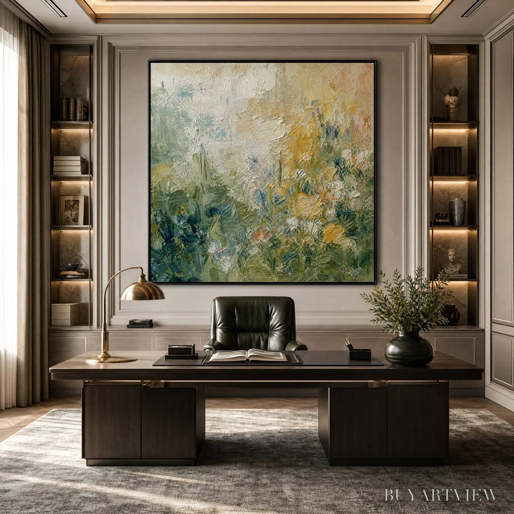 ARTOVITAS Meadow'S Embrace – Textured Impasto Painting of a Wildflower Field - image 5