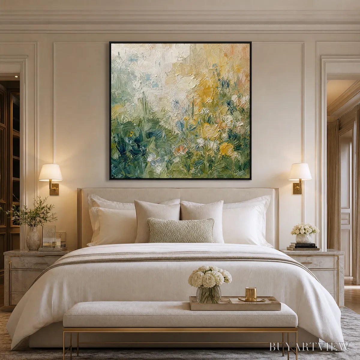 ARTOVITAS Meadow'S Embrace – Textured Impasto Painting of a Wildflower Field - image 6