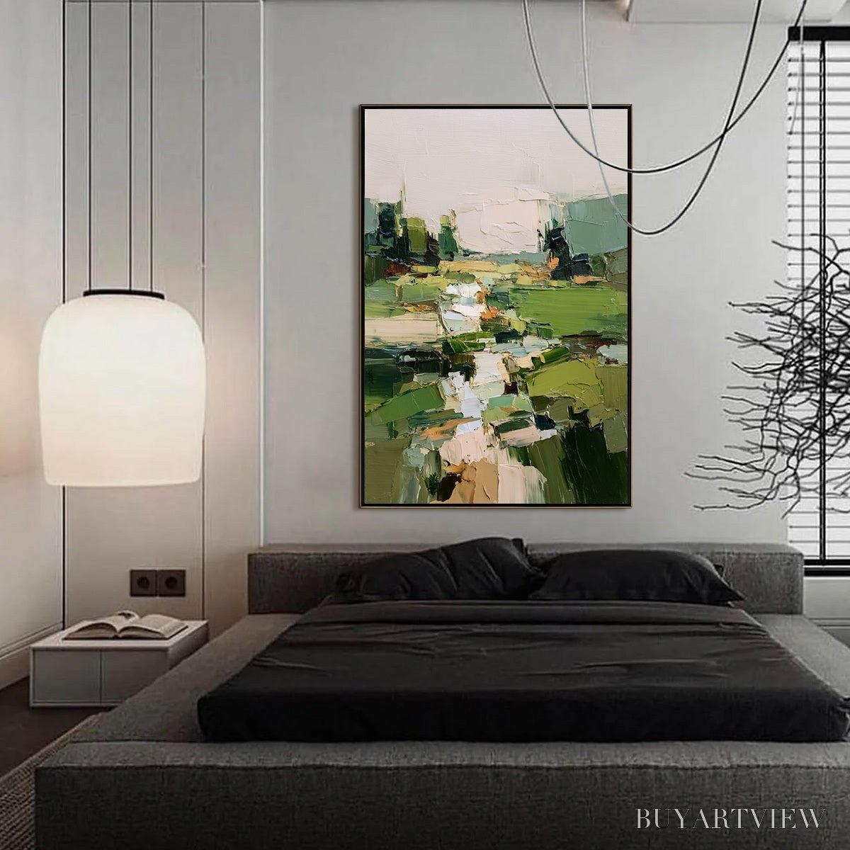 ARTOVITAS Verdant Path – Textured Abstract Landscape Oil Painting for Modern Home Decor - image 4