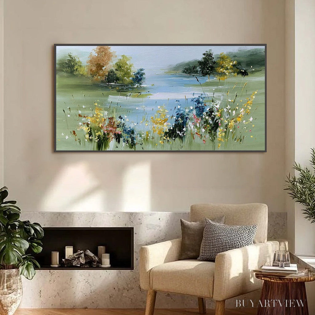 ARTOVITAS Whispering Meadow – Textured Impasto Wildflower Landscape Painting - image 2