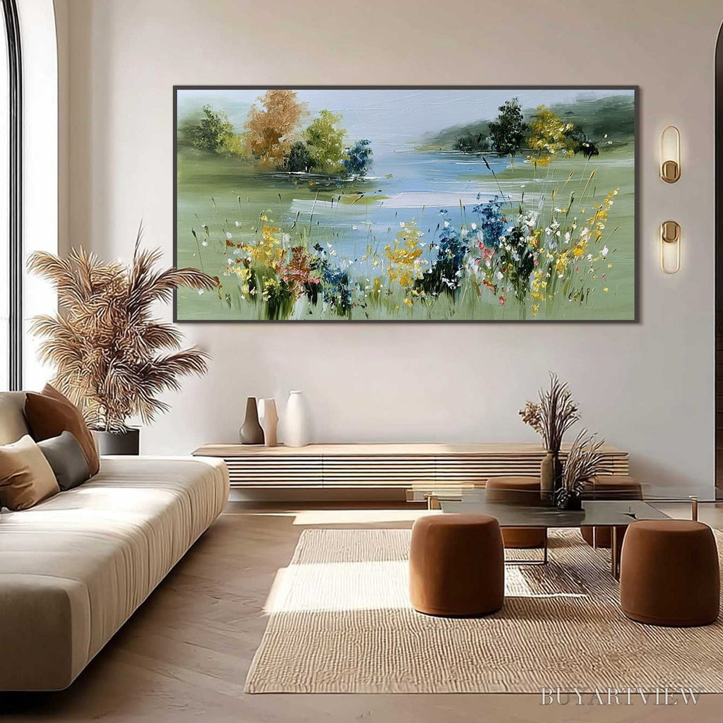 ARTOVITAS Whispering Meadow – Textured Impasto Wildflower Landscape Painting - image 6