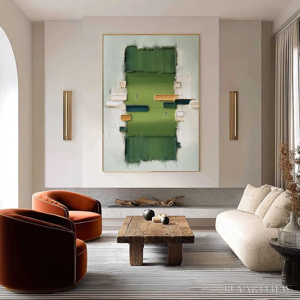 ARTOVITAS the Arena – Textured Abstract Sports Painting with a Minimalist Feel - image 4