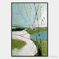 ARTOVITAS Verdant Path – Textured Abstract Green and White Landscape Painting - image 1