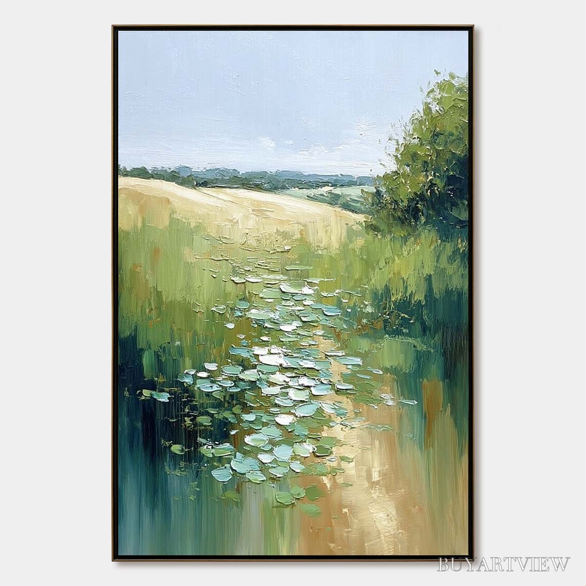 ARTOVITAS Verdant Path – Textured Impasto Landscape Painting - image 1