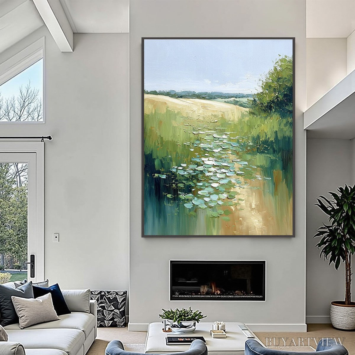ARTOVITAS Verdant Path – Textured Impasto Landscape Painting - image 2