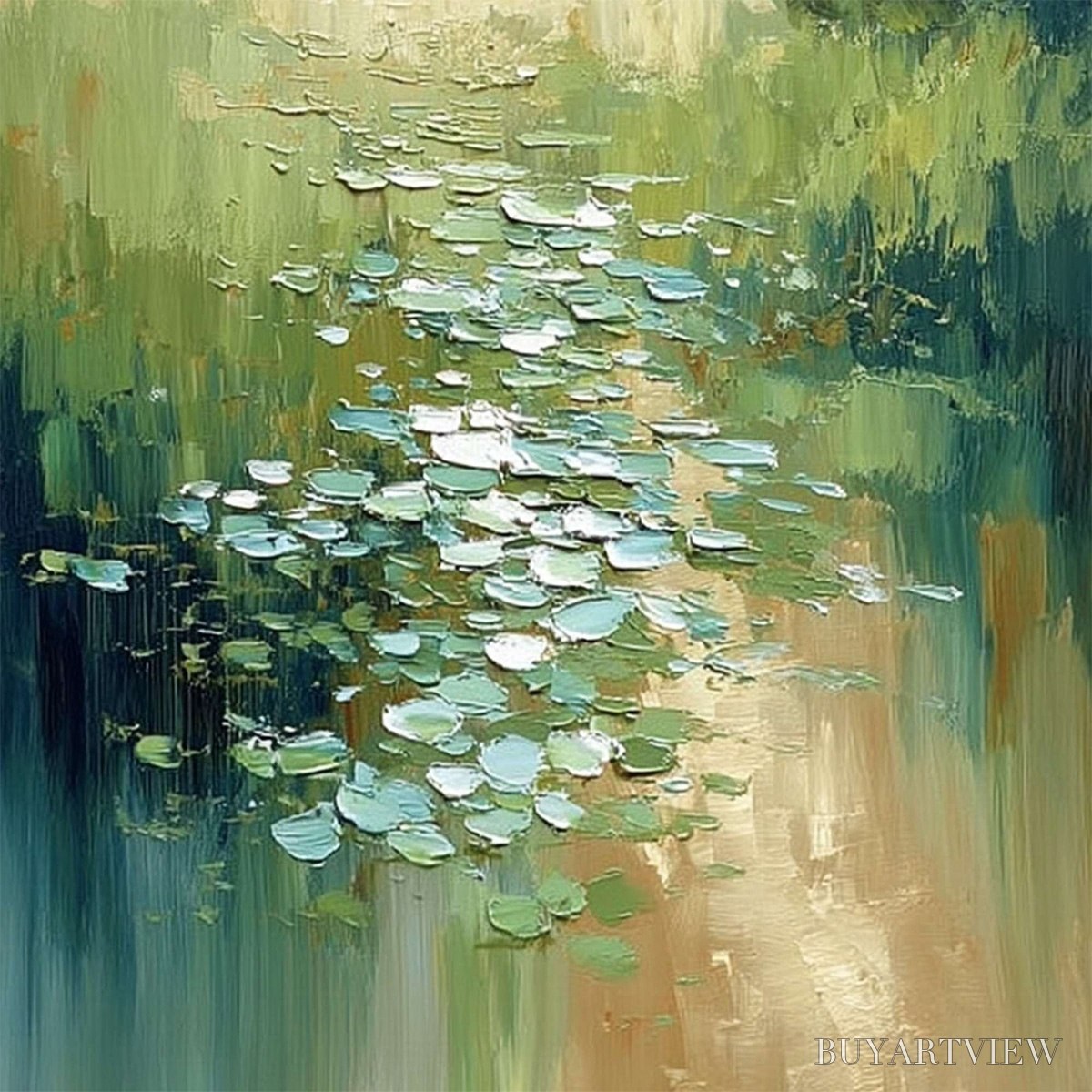 ARTOVITAS Verdant Path – Textured Impasto Landscape Painting - image 3