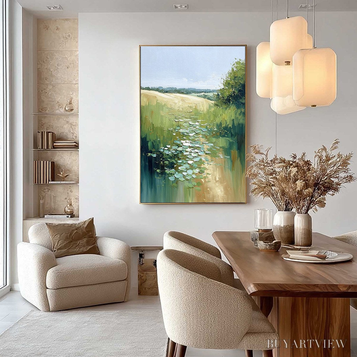 ARTOVITAS Verdant Path – Textured Impasto Landscape Painting - image 4
