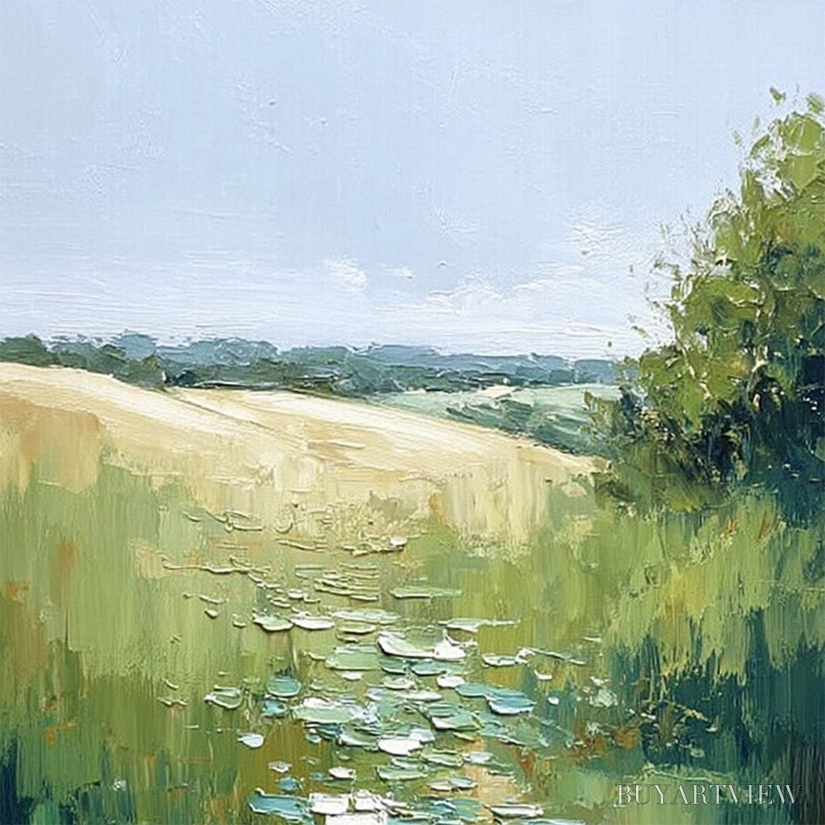 ARTOVITAS Verdant Path – Textured Impasto Landscape Painting - image 5