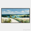 ARTOVITAS Riverbend Vista – Textured Impasto Landscape Painting of a Countryside Path - image 1