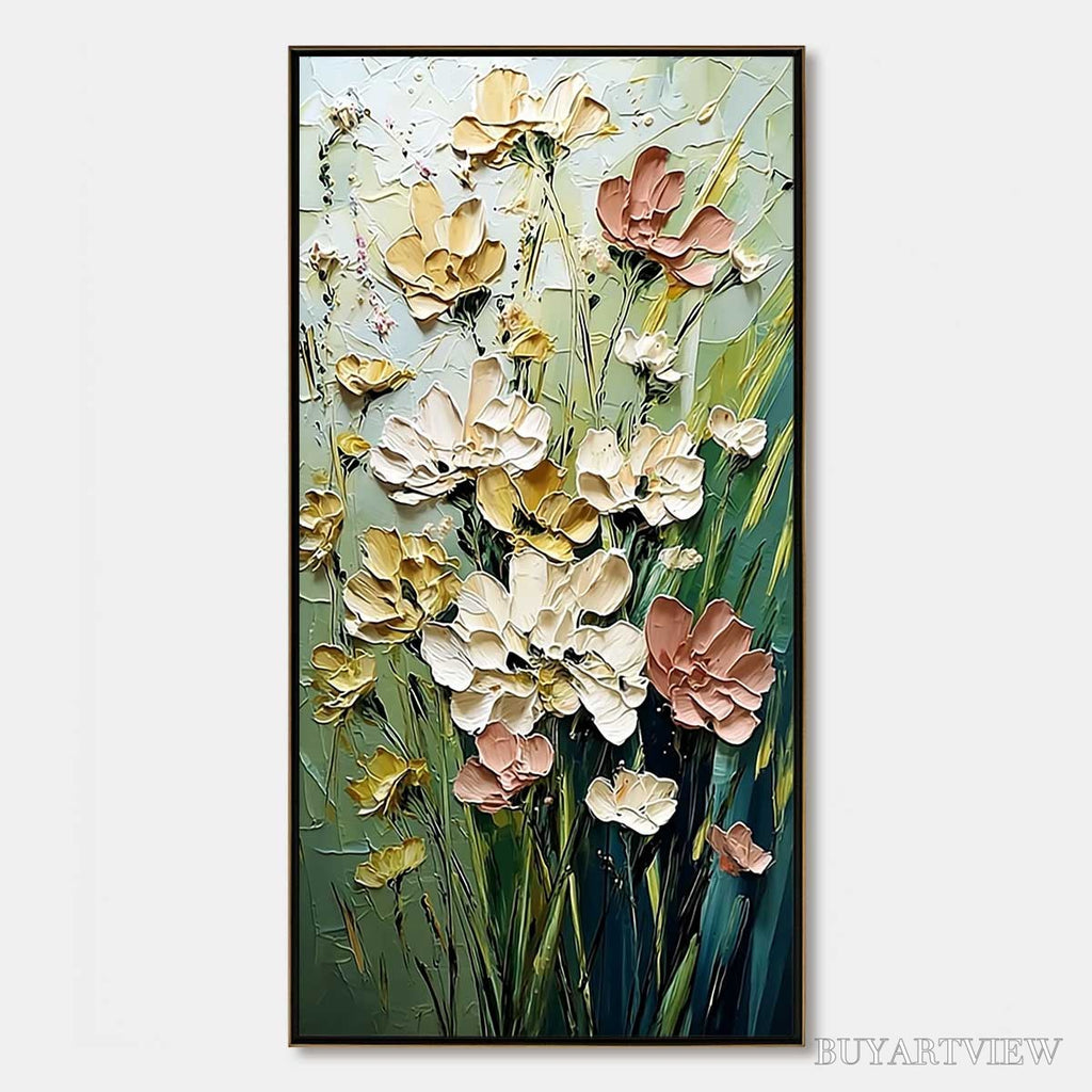 ARTOVITAS Garden Serenade – Textured Impasto Painting of a Wildflower Meadow - image 1