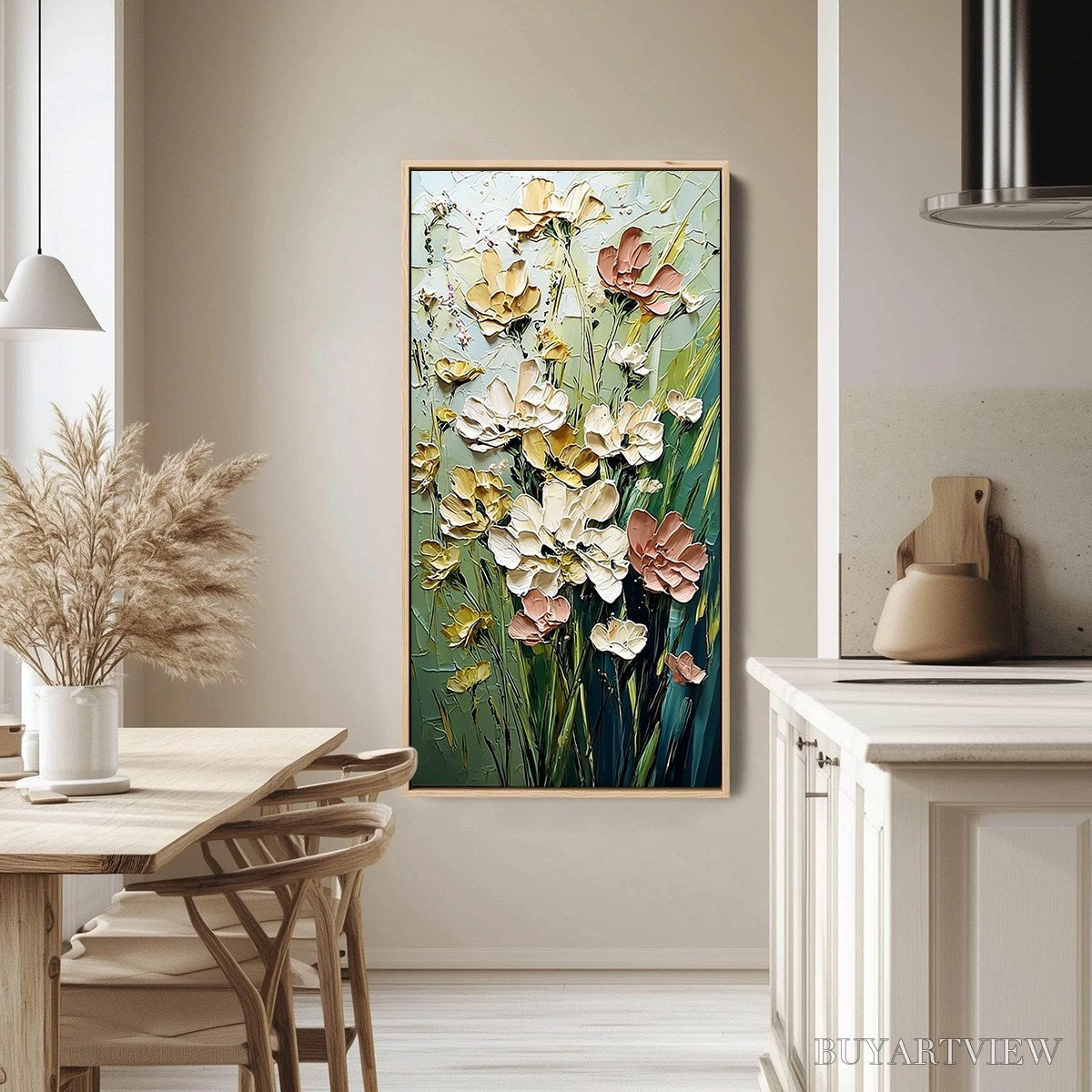 ARTOVITAS Garden Serenade – Textured Impasto Painting of a Wildflower Meadow - image 4