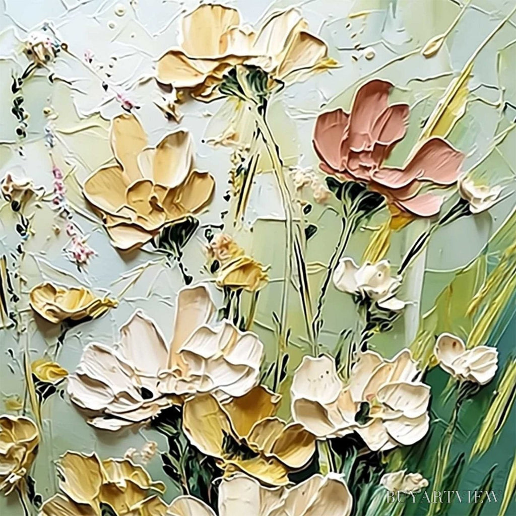 ARTOVITAS Garden Serenade – Textured Impasto Painting of a Wildflower Meadow - image 5