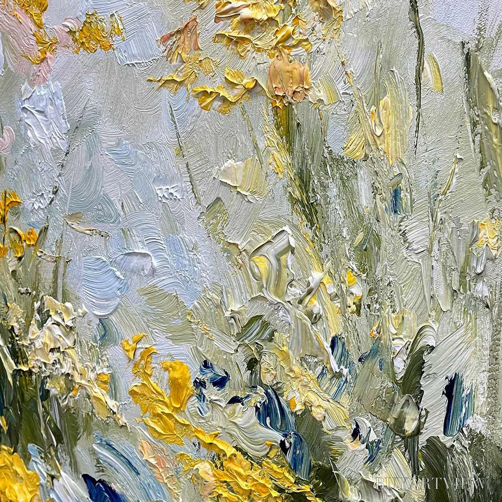 ARTOVITAS Meadow'S Whisper – Impressionist Wildflower Meadow Painting Diptych - image 3