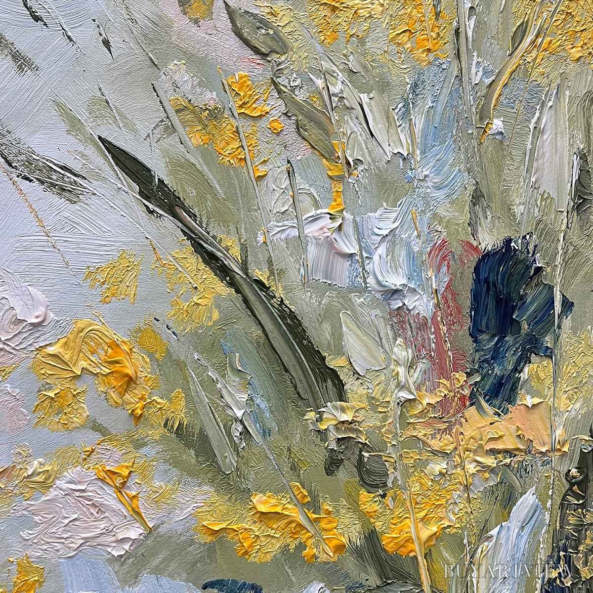 ARTOVITAS Meadow'S Whisper – Impressionist Wildflower Meadow Painting Diptych - image 5