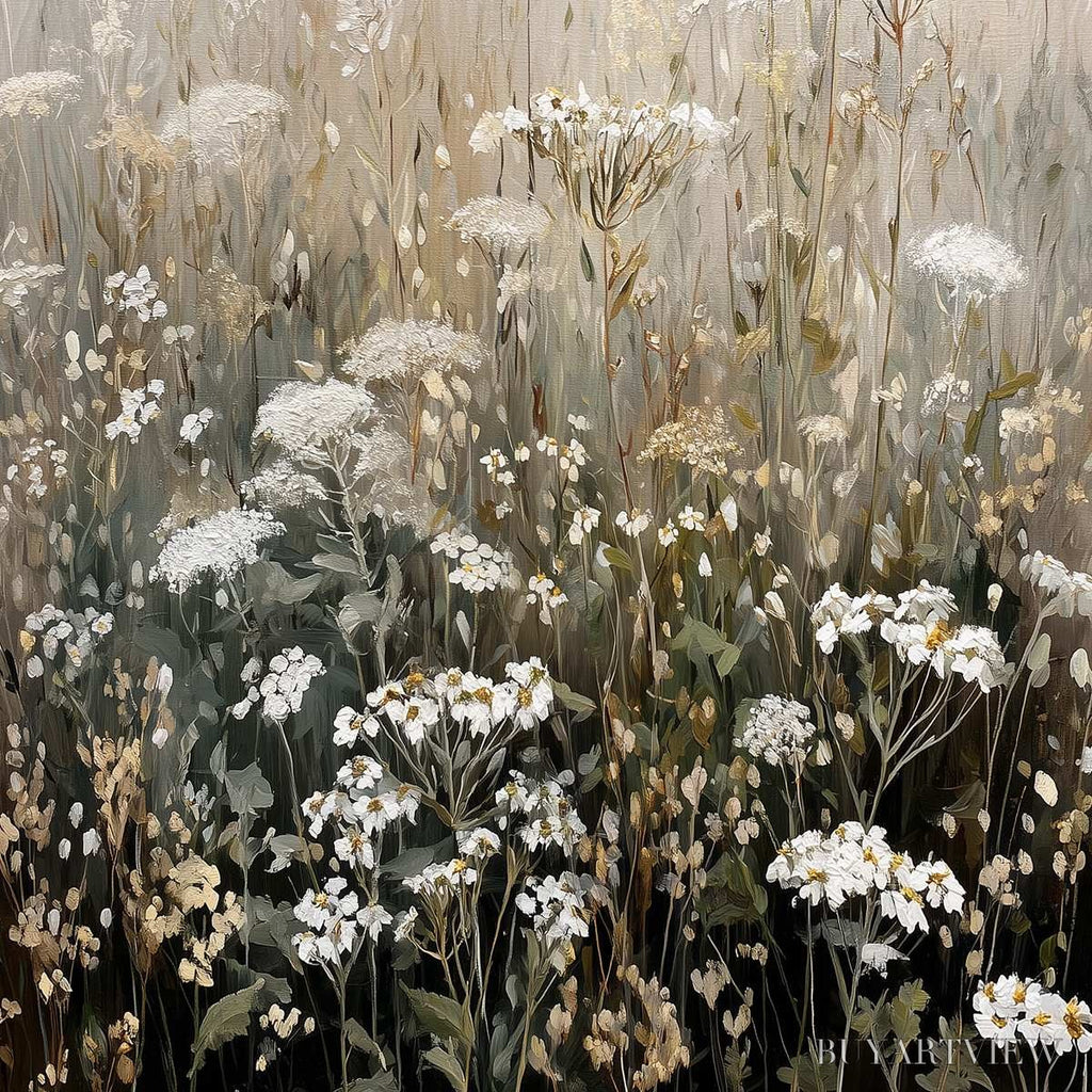 ARTOVITAS Misty Meadow – Ethereal Wildflower Field Landscape Painting - image 3
