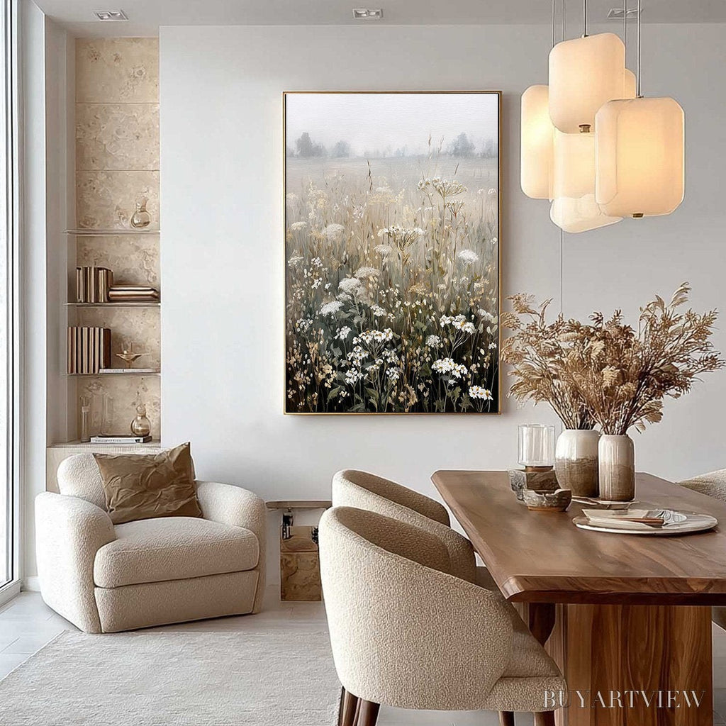 ARTOVITAS Misty Meadow – Ethereal Wildflower Field Landscape Painting - image 6