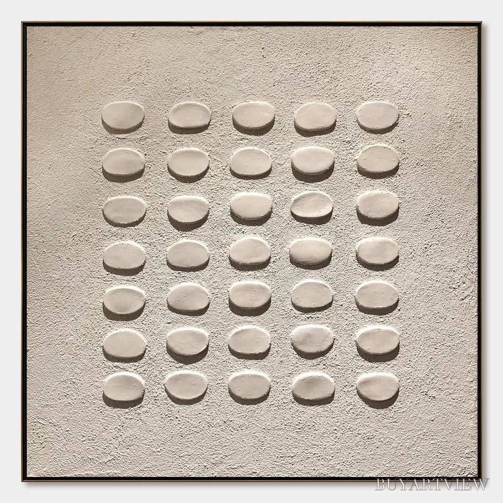 ARTOVITAS Zen Grid – Minimalist Textured Relief Abstract Painting - image 1