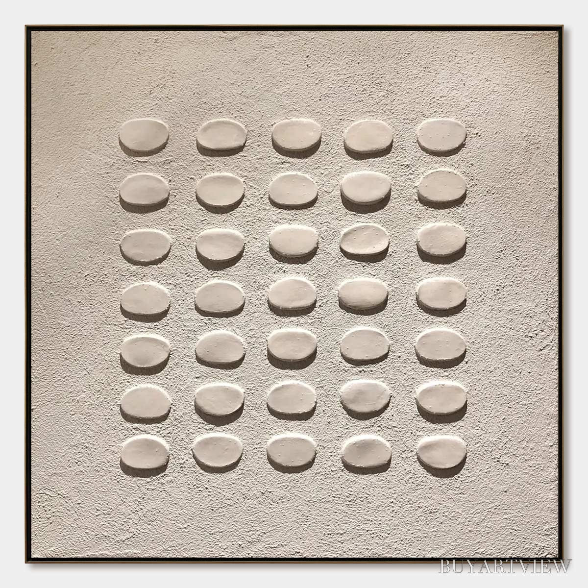 ARTOVITAS Zen Grid – Minimalist Textured Relief Abstract Painting - image 1