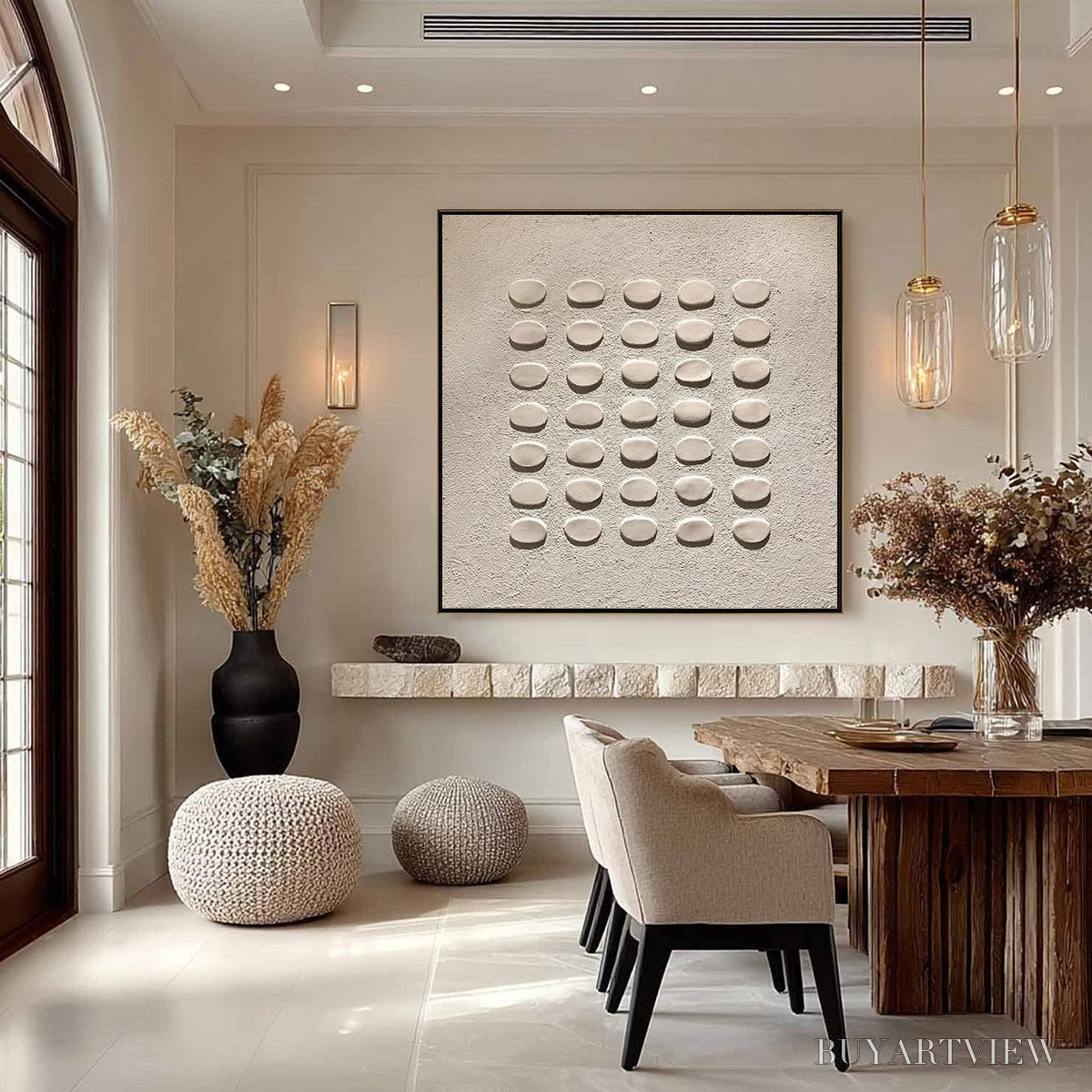 ARTOVITAS Zen Grid – Minimalist Textured Relief Abstract Painting - image 2
