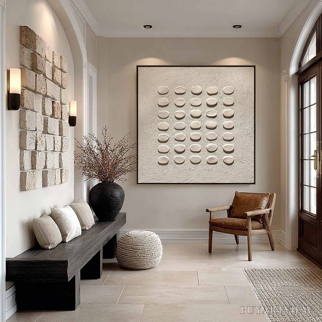 ARTOVITAS Zen Grid – Minimalist Textured Relief Abstract Painting - image 3