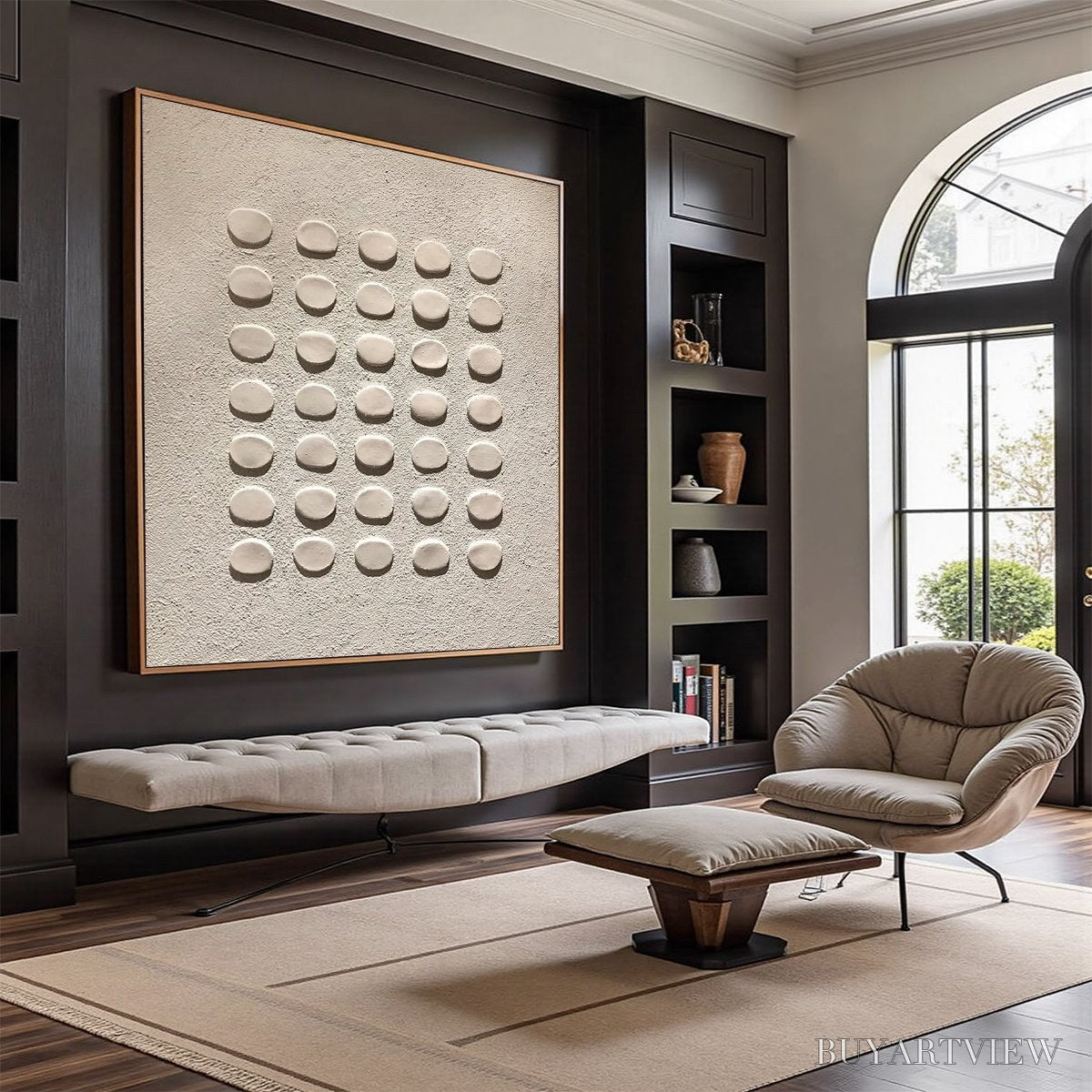 ARTOVITAS Zen Grid – Minimalist Textured Relief Abstract Painting - image 5