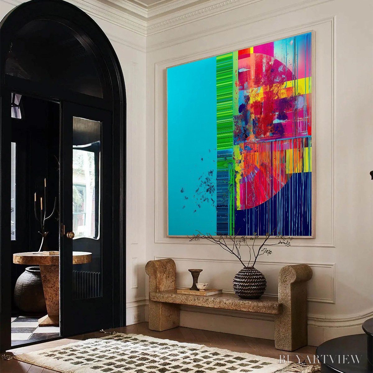 ARTOVITAS Electric Echo – Vibrant Abstract Modern Oil Painting - image 3
