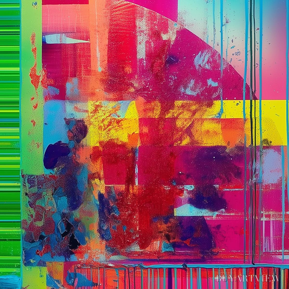 ARTOVITAS Electric Echo – Vibrant Abstract Modern Oil Painting - image 4