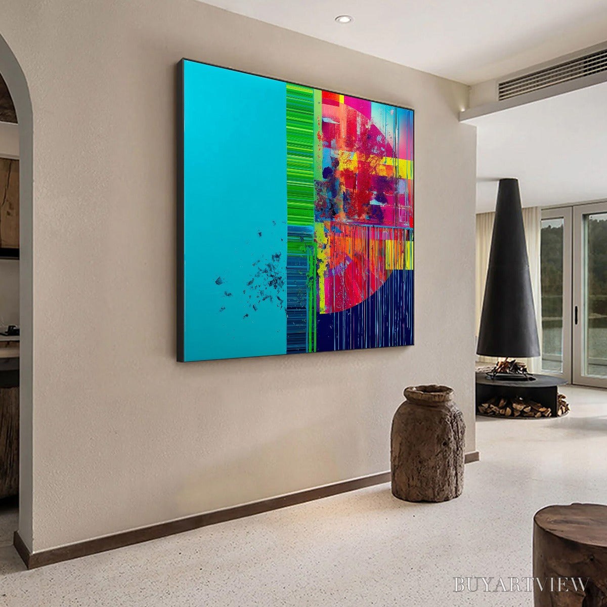 ARTOVITAS Electric Echo – Vibrant Abstract Modern Oil Painting - image 5