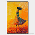 ARTOVITAS Golden Hour Grace – Textured Impasto Figurative Oil Painting of Woman in Field - image 1