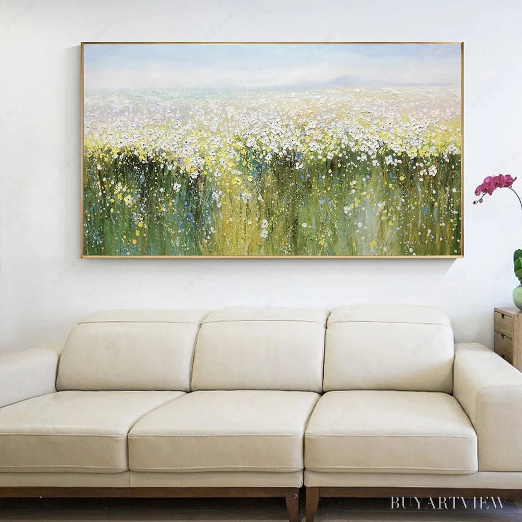 ARTOVITAS Whispering Meadow – Impressionistic Wildflower Field Oil Painting - image 4
