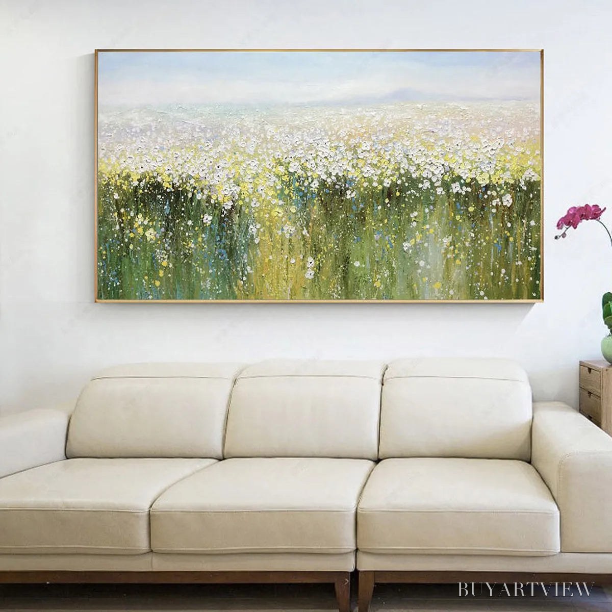 ARTOVITAS Whispering Meadow – Impressionistic Wildflower Field Oil Painting - image 4
