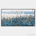 ARTOVITAS Blue Dunes – Coastal Landscape Painting with Blue Flowers - image 1