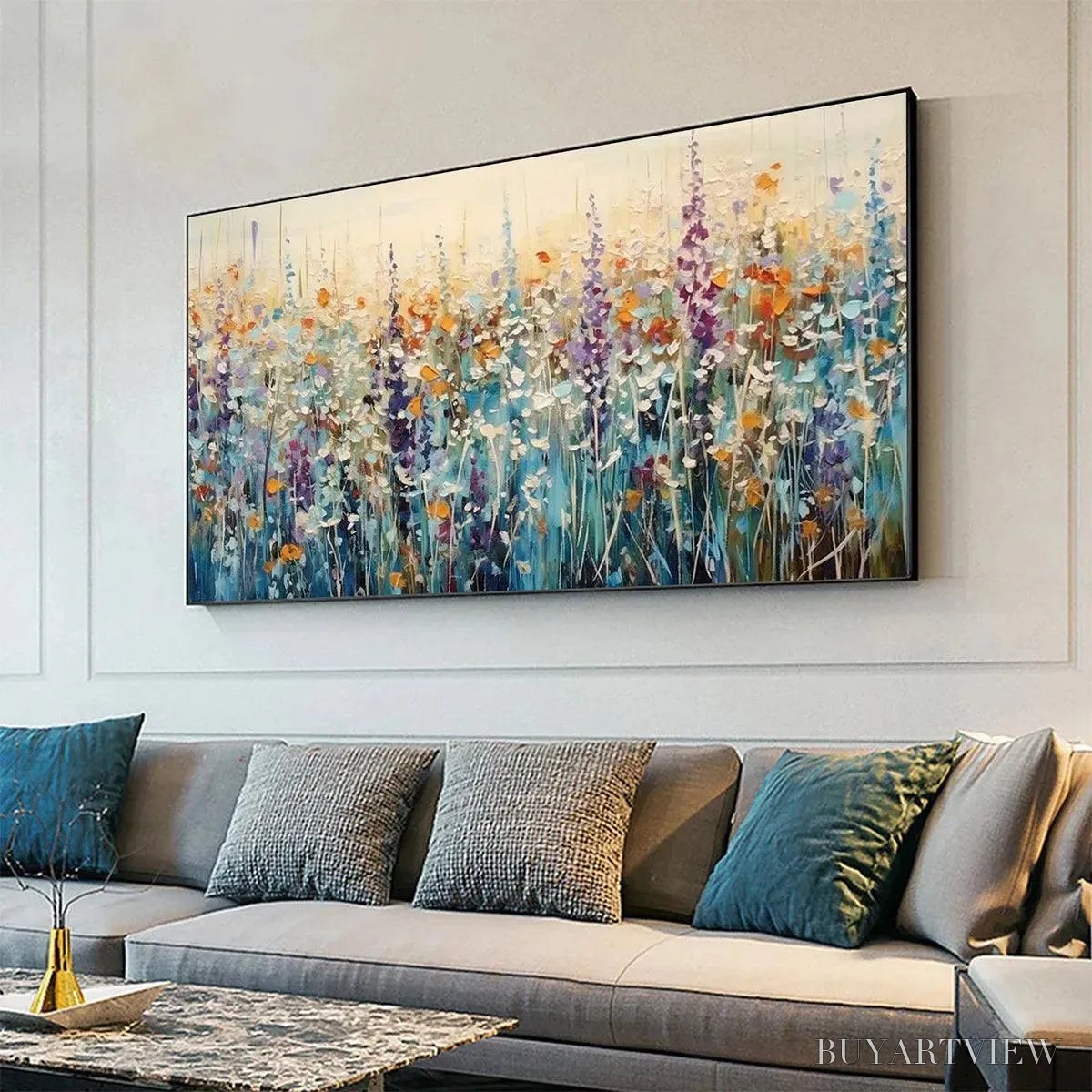 ARTOVITAS Wild Meadow – Textured Impasto Wildflower Meadow Painting - image 4