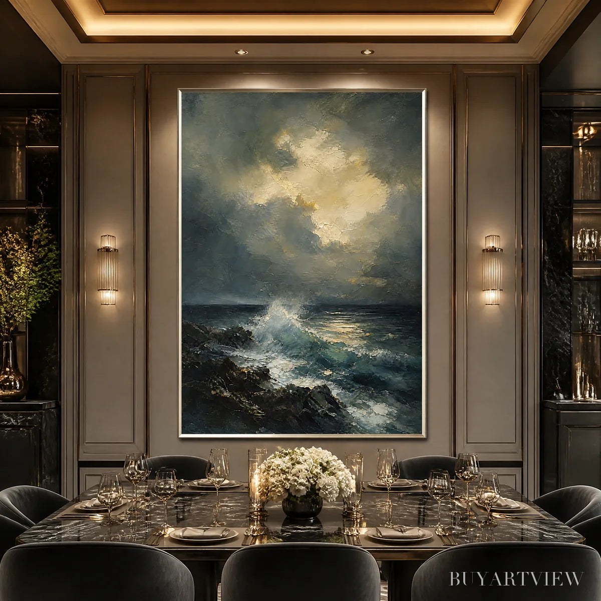 ARTOVITAS Storm Tide – Stormy Ocean Seascape Painting - image 2