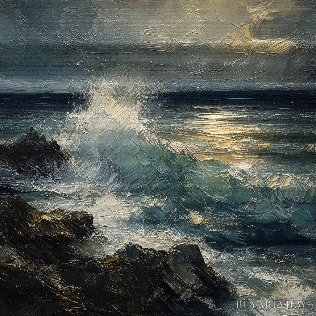 ARTOVITAS Storm Tide – Stormy Ocean Seascape Painting - image 3