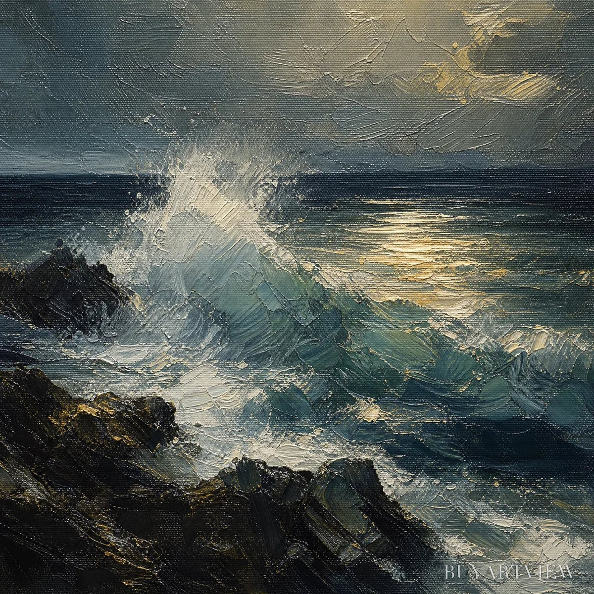 ARTOVITAS Storm Tide – Stormy Ocean Seascape Painting - image 3