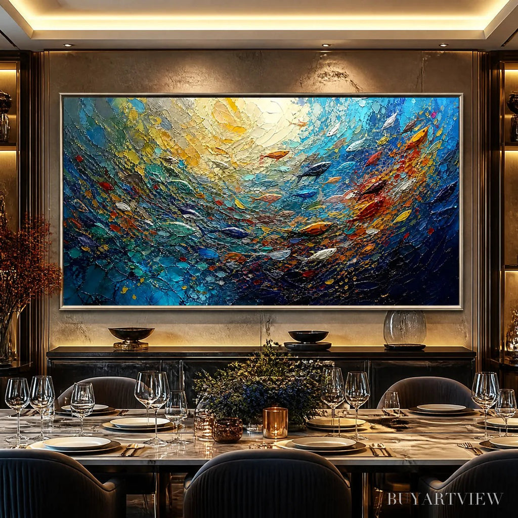 ARTOVITAS Deep Tide – Deep Blue Abstract Ocean Painting - image 2